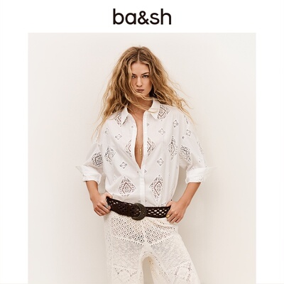 【新品首降】bash2026新款夏季波西米亚刺绣花边下摆衬衫1E26MURI