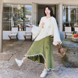 【新款】新中式改良两件套上衣+半身裙C021-2659-P185控298，女装套装/套裙，2C021