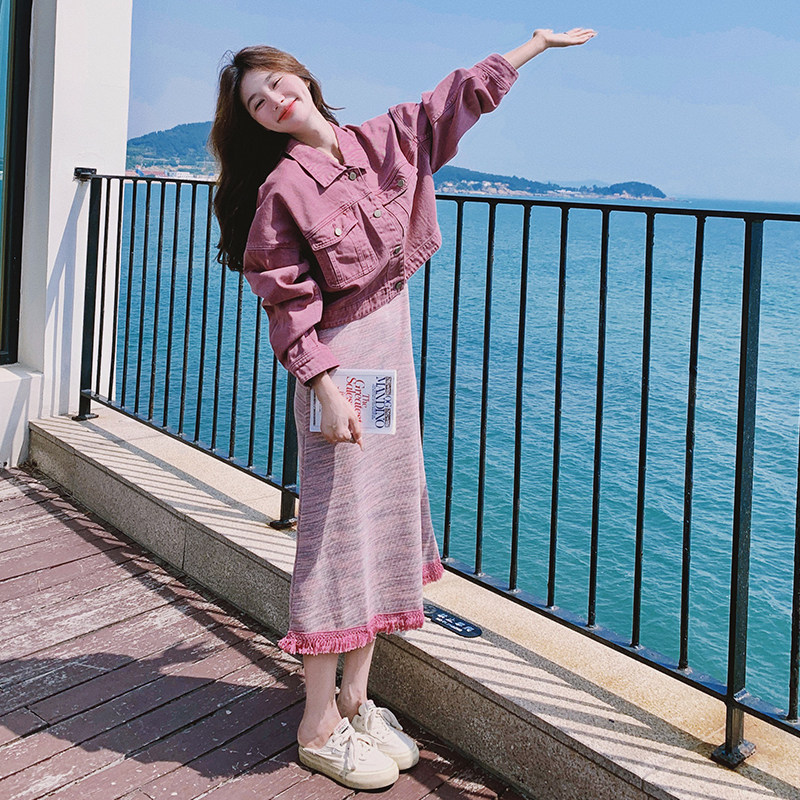 【26春款大货】大树莓紫牛仔两件套套装C021-9629-P165控228,女装套装/套裙,2C021