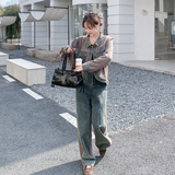 【新款】26春针织拼接牛仔套装C021-2657-P195控318，女装套装/套裙，2C021