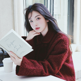 【出货中】25冬季圈圈呢酒红夹棉呢大衣C021-3106-P175控268，女装毛呢外套，2C021