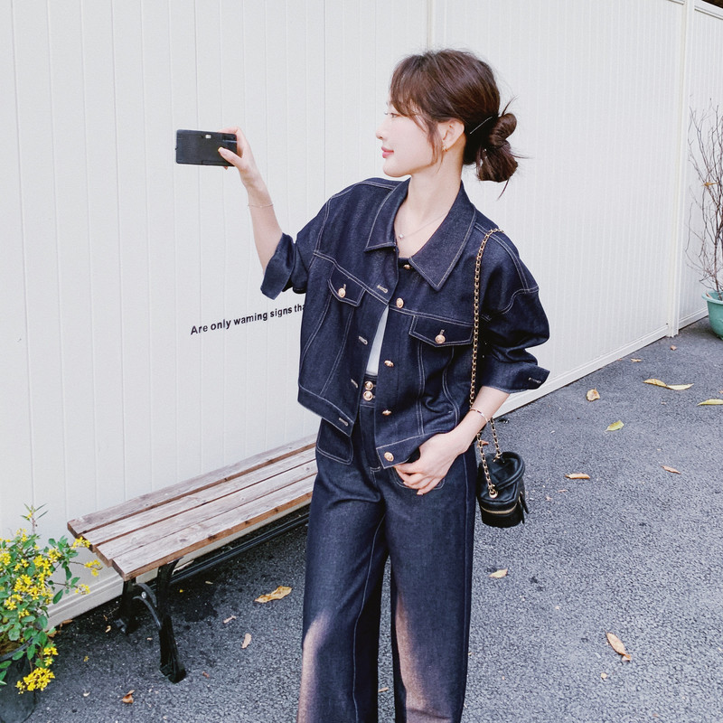 【新款出货中】26春金扣牛仔两件套套装C021-2625-P175控288,女装套装/套裙,2C021