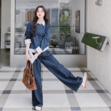 【26春季大货】牛仔拼接条纹两件套C021-1063-P195控298，女装套装/套裙，2C021