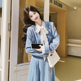 【大货】26春蓝色雪尼尔系带气质套装C021-2633-P215控348，女装套装/套裙，2C021