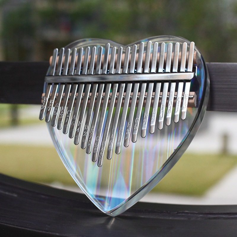 17音彩虹水晶拇指琴卡林巴便携式水晶透明五指琴初学者网红乐器