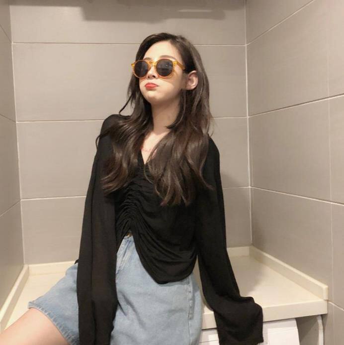 喜欢你我也是周洁琼同款衣宽松薄款长袖防晒衫学生百搭气质抽绳在类目 女装/女士精品, T恤中 - 来自Buy2taobao.com提供专业的淘宝代购服务