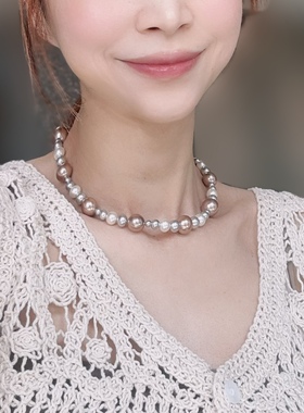 百搭珠项链真多麻贝珠女