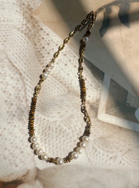 复古埃及项链虎眼石珍珠男女