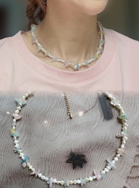 原创巴洛克项链珍珠摩根石女