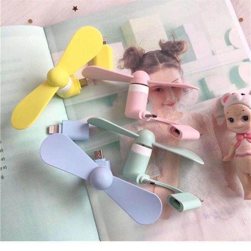 少女心usb手机小风扇随身便携静音宿舍迷你风扇苹果安卓T-ypc两用