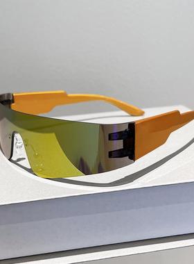 未来科技感墨镜赛博朋克无框一体太阳镜男女个性酒吧拍照骑行眼镜