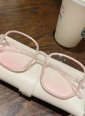 腮红眼镜素颜大框近视眼镜女大脸显瘦眼睛框架配有度数超轻平光镜