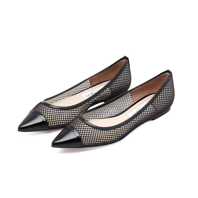 jimmy choo/周仰杰新款尖头单鞋平底鞋女 amika flat