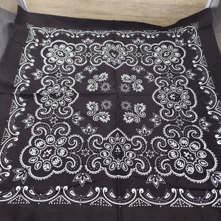 黑色大号68厘米腰果花hiphop方巾抹胸女纯棉复古头巾哈雷面巾