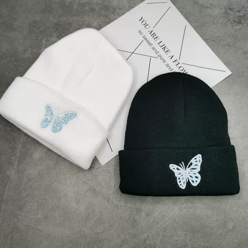 Голубая бабочка черно -белая студенческая шерстяная шерстя