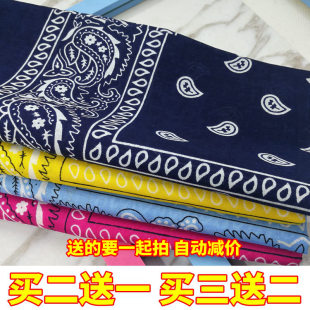 多用方巾發帶圍脖 腰果花純棉大方巾嘻哈頭巾街舞圍巾男女韓國時尚