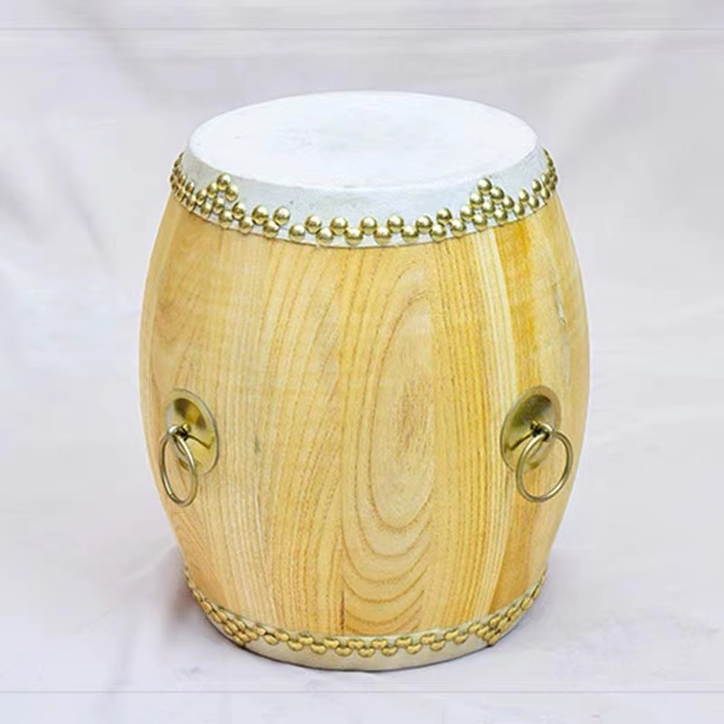 椿木鼓白茬大鼓黄牛皮战鼓原木色鼓寺院鼓