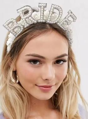 Bride To Be Hat Pearls Headband Bachelorette Bridal Shower