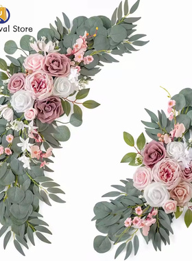 2pcs Wedding Decoration Flowers, Artificial Rose Wreaths
