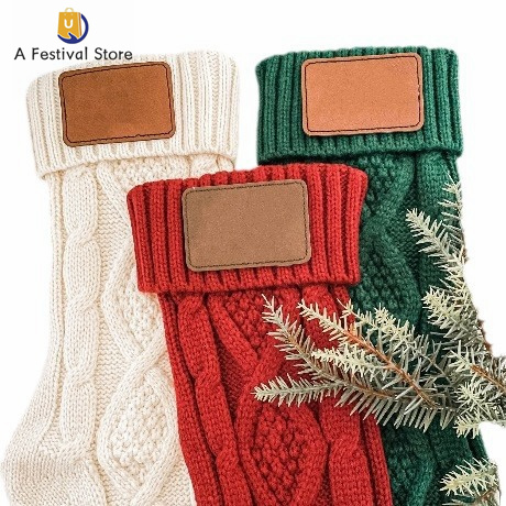 圣诞节糖果袋针织袜圣诞树挂件