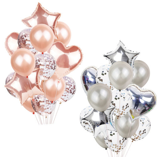 14Pcs Multi Confetti Balloon Happy Birthday Party Balloons