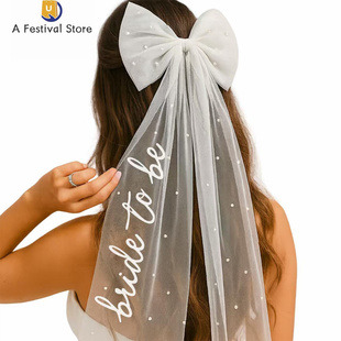 Bow Veil Bachelorette Bride Wedding Party Events