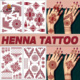 Henna Stickers Tattoo Lace Sexy Maroon India Mehndi