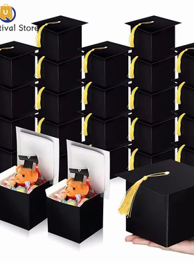 Graduation Hat Candy Gift Box with Tassel Party Favors Cap