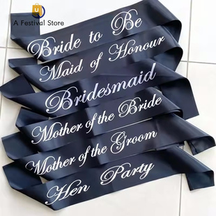 Bride bridesmaid maid Mother sash groom honor Wedding