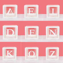 A-Z letter Name Transparent Balloon Box BABY ONE Blocks Boy