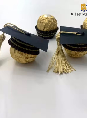 Graduation 2025 20pcs Bachelor's Hat Chocolate Hat Supplie