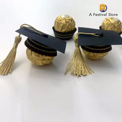 Graduation 2025 20pcs Bachelor's Hat Chocolate Hat Supplie