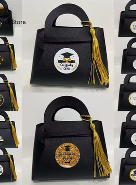 Black Leather Gift Bags Graduation Season Theme Congrats