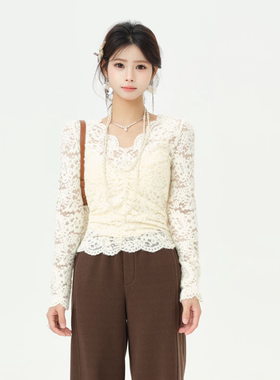 梅雪/重生 女款打底磨毛蕾丝设计长袖花边设计款 Co&Sheng
