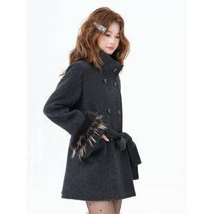 宴齐云/重生小个子丝耗牛绒大衣外套女春季新款毛呢Co&Sheng