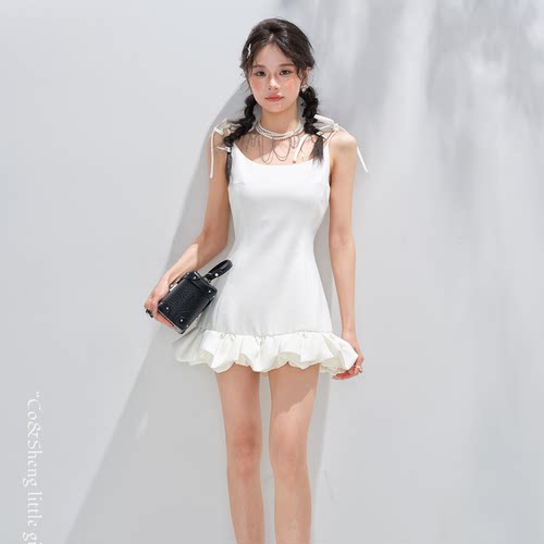 小个子白色吊带连衣裙女2026夏