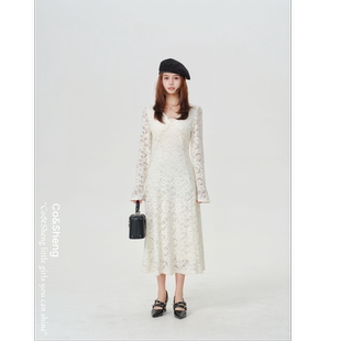 追云/co&sheng小个子蕾丝显瘦连衣裙收腰裙子春季