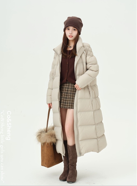 寒雨/重生可溯源 三星安心羽绒 长款鹅绒保暖羽绒服立领 Co&Sheng