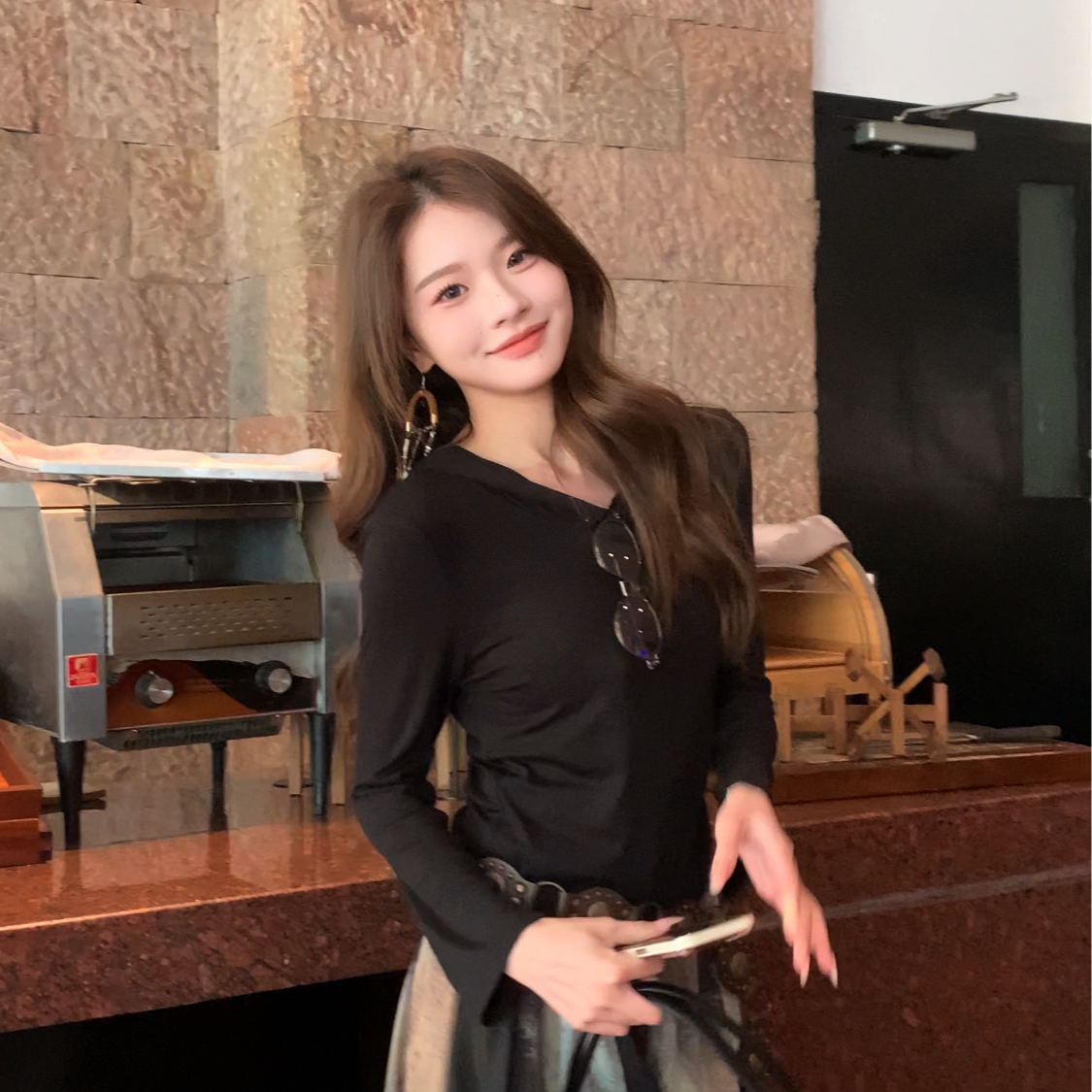 重生小个子黑色连帽防晒上衣女2026夏季新款修身显瘦薄款打底衫