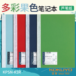 日本KOKUYO国誉 KPSN-R3R芦苇本 简约彩虹多彩果色芦苇材质笔记事B5笔记本 商务 日系 原宿风火烈鸟粉色少女