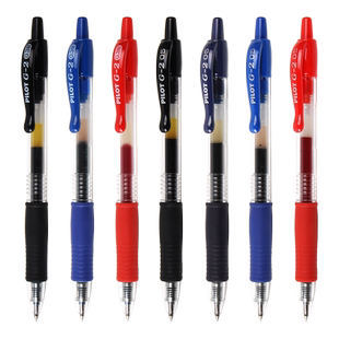 日本PILOT百乐BL-G2按动中性笔可换替芯0.5/0.7/1.0mm学生刷题考试用水笔黑色笔芯子弹头签字笔文具粗头