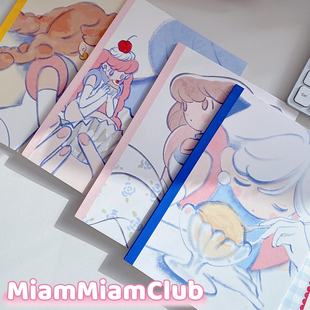 故事中小学生记事本 学生用高颜值美好 日本KOKUYO国誉插画设计本2025年新款 MiamMiamClub笔记本B5卡通4本装