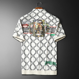 男士开衫短袖T恤 55007 M-3XL P105 平铺图图片