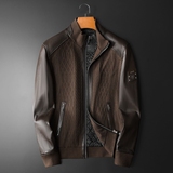 男士绵羊皮拼接夹克外套M-3XL25891P490，男装夹克，钱塘6021