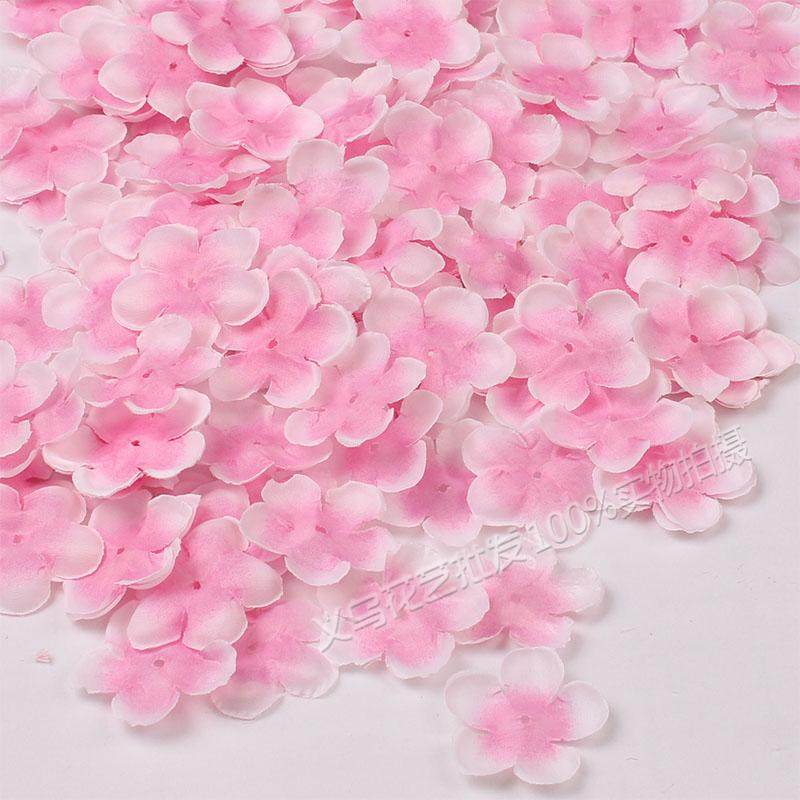 仿真diy五瓣假樱花婚庆瓣桃花t雨伞服饰场景布置手工穿线饰品配件