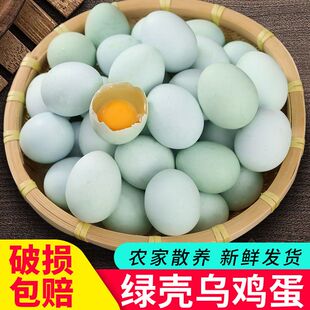 云依禾农庄绿壳农家散养乌鸡蛋40枚新鲜正宗土柴鸡蛋谷物月子蛋