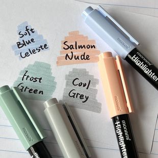 monami慕那美莫兰迪色荧光笔彩笔学生用划重点标记笔高颜值记号笔