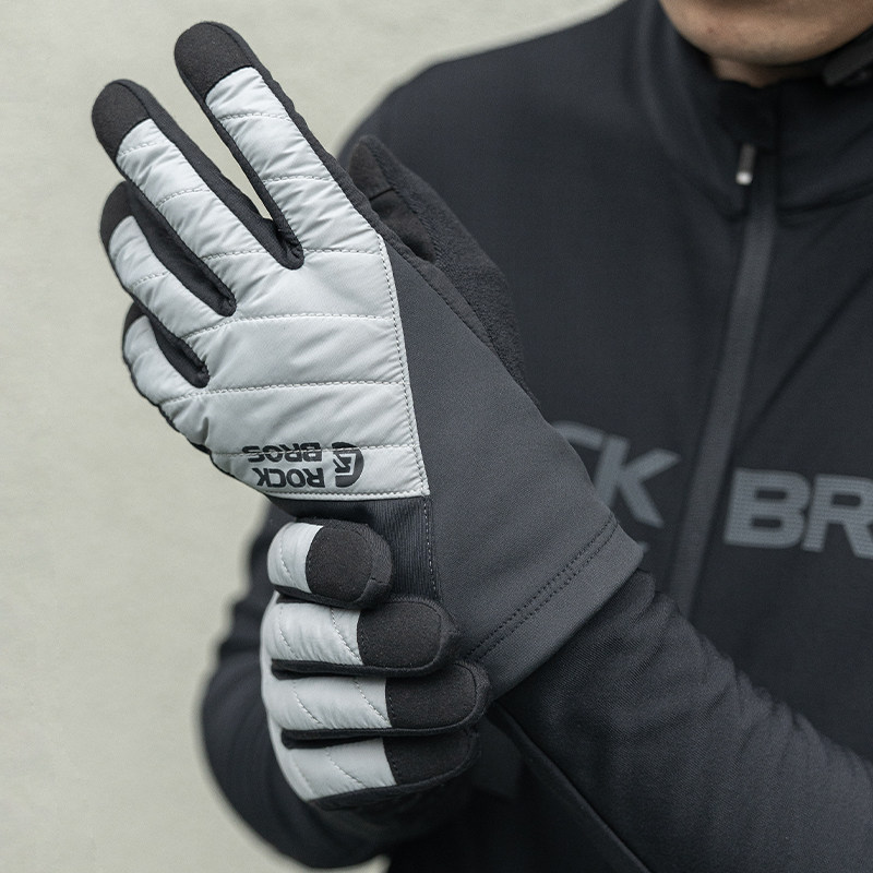 洛克兄弟保暖骑行手套全指山地自行车电动摩托车男女长指手套冬季