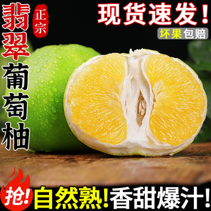 【爆汁】翡翠青玉柚露天青皮葡萄柚新鲜水果榨汁神果老树自然熟