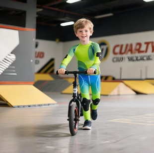 儿童骑行服紧身护肘紧身衣训练服速干运动套装平衡车服打底长上衣